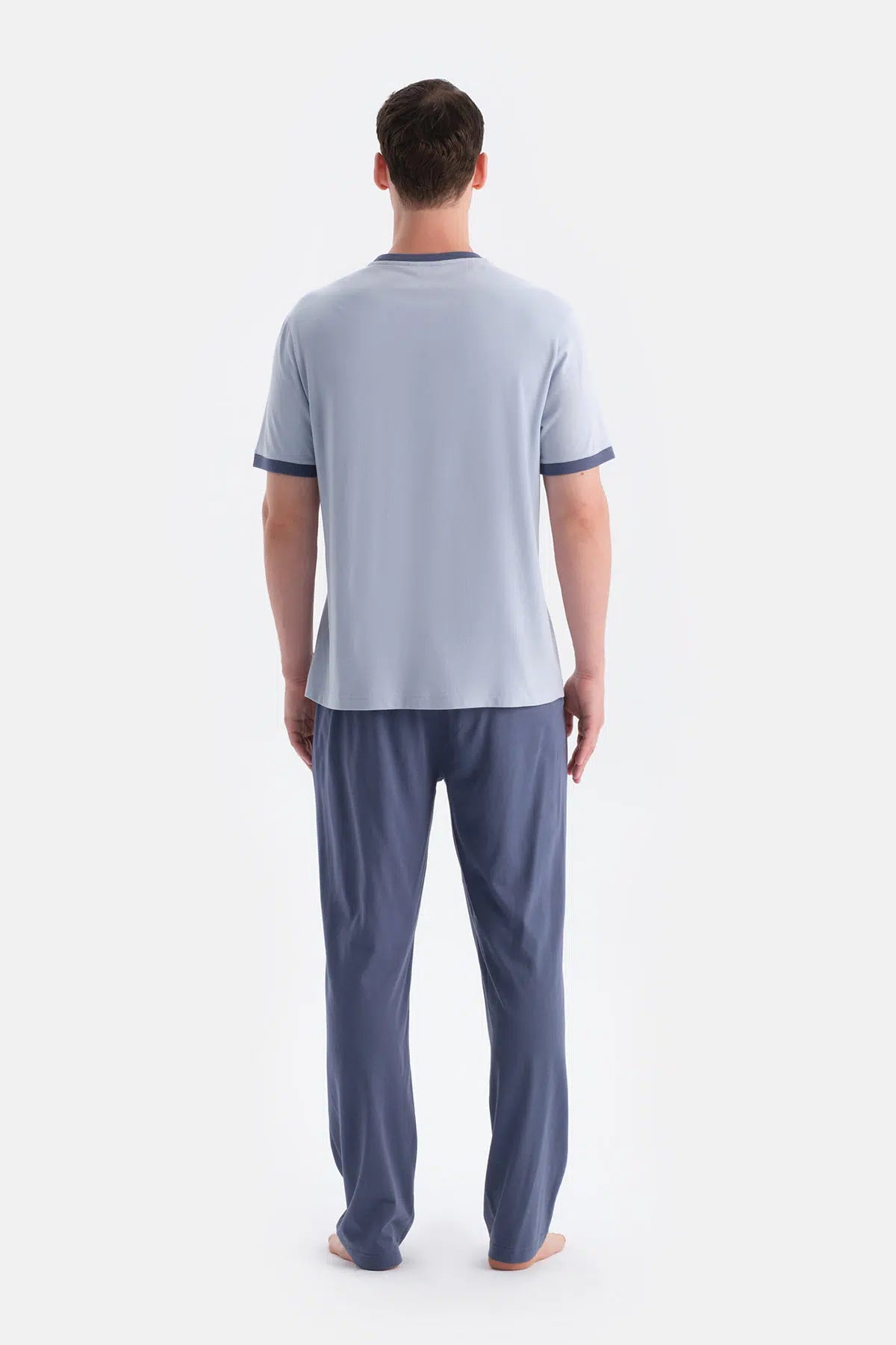 Mavi Ribana Detaylı Tişört Pantolon Takım