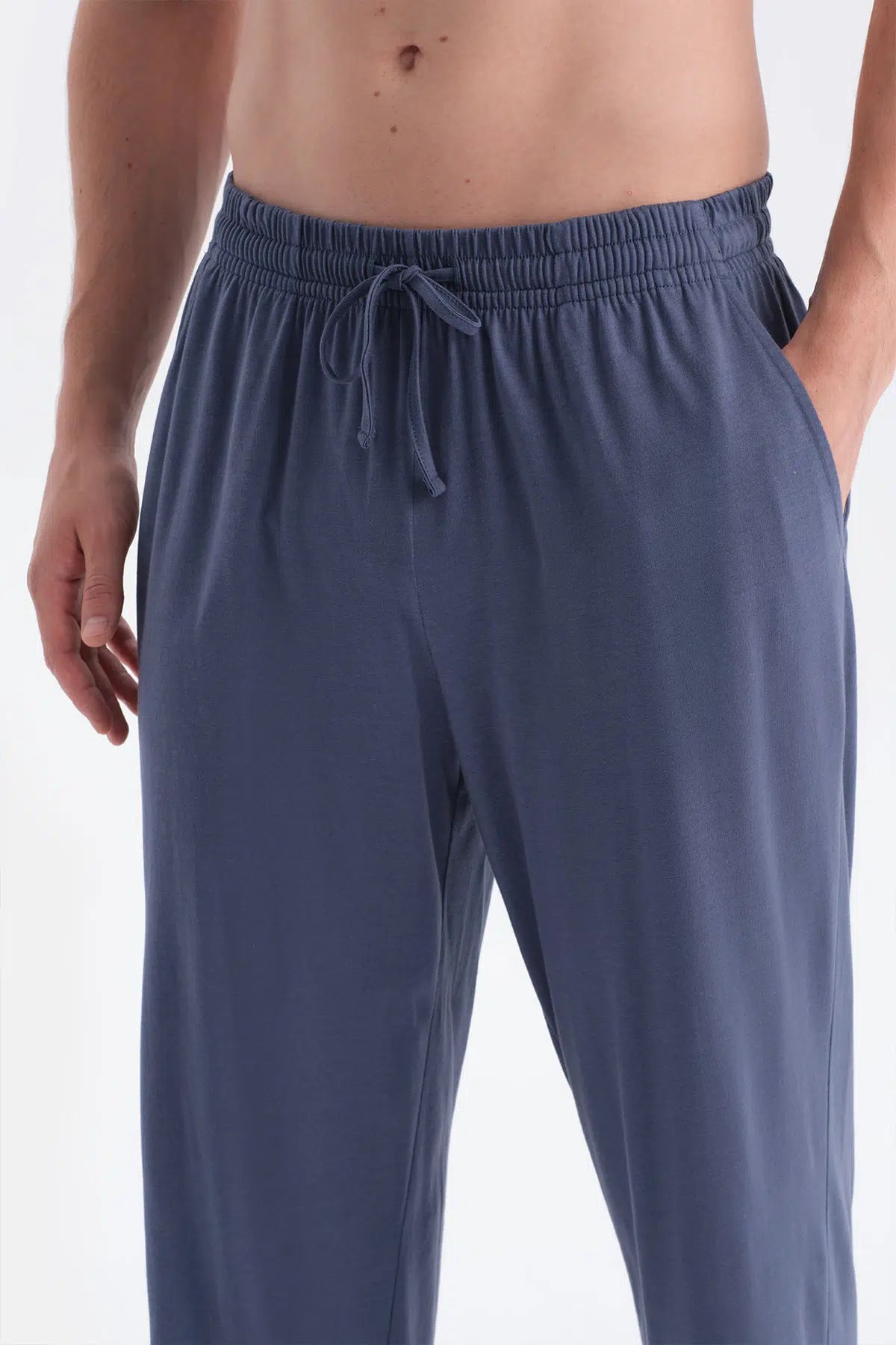 Mavi Ribana Detaylı Tişört Pantolon Takım