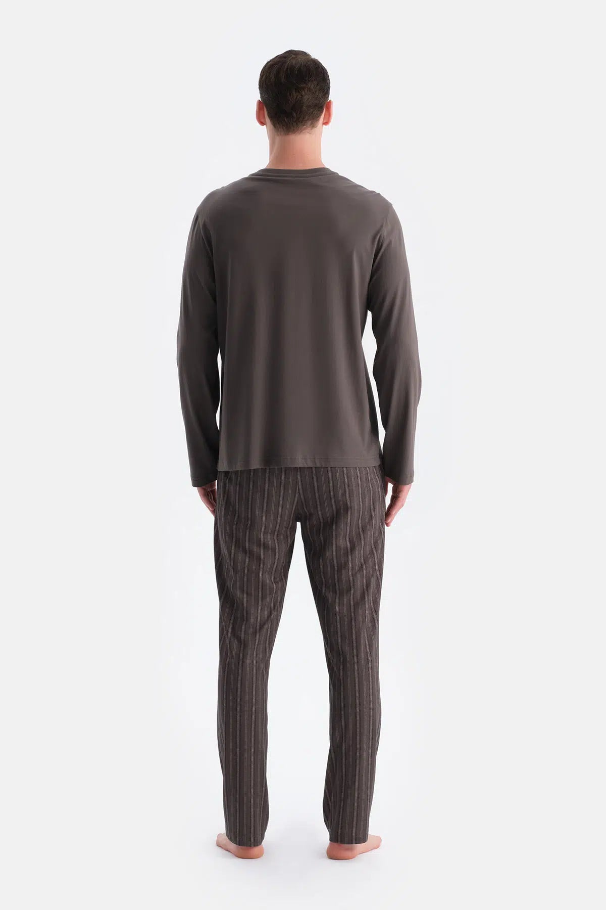 Füme Patlı Cep Detaylı Tişört Pantolon Takım