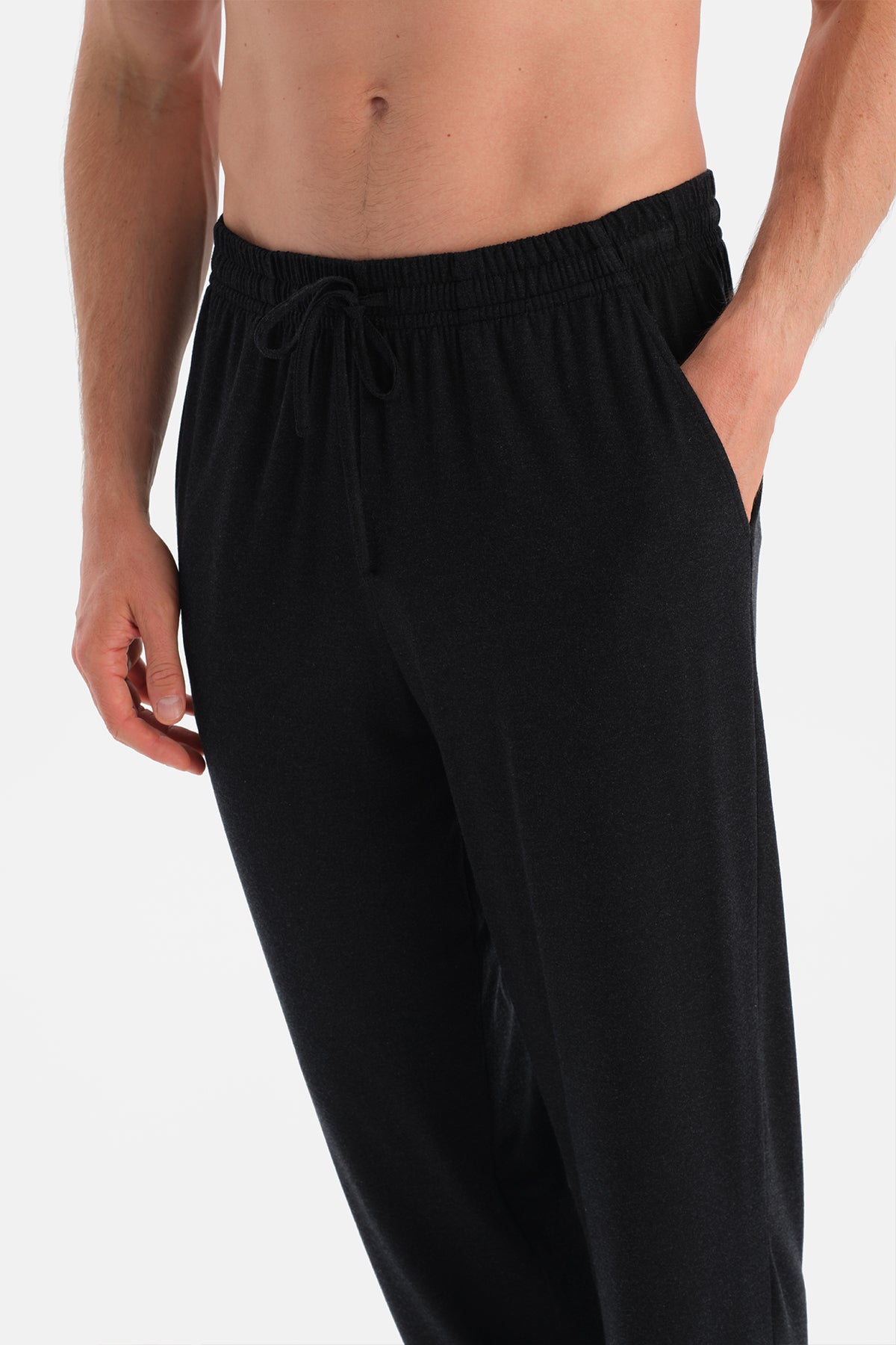 Antrasit Melanj Travel Soft Touch Gömlek Pantolon Pijama Seti