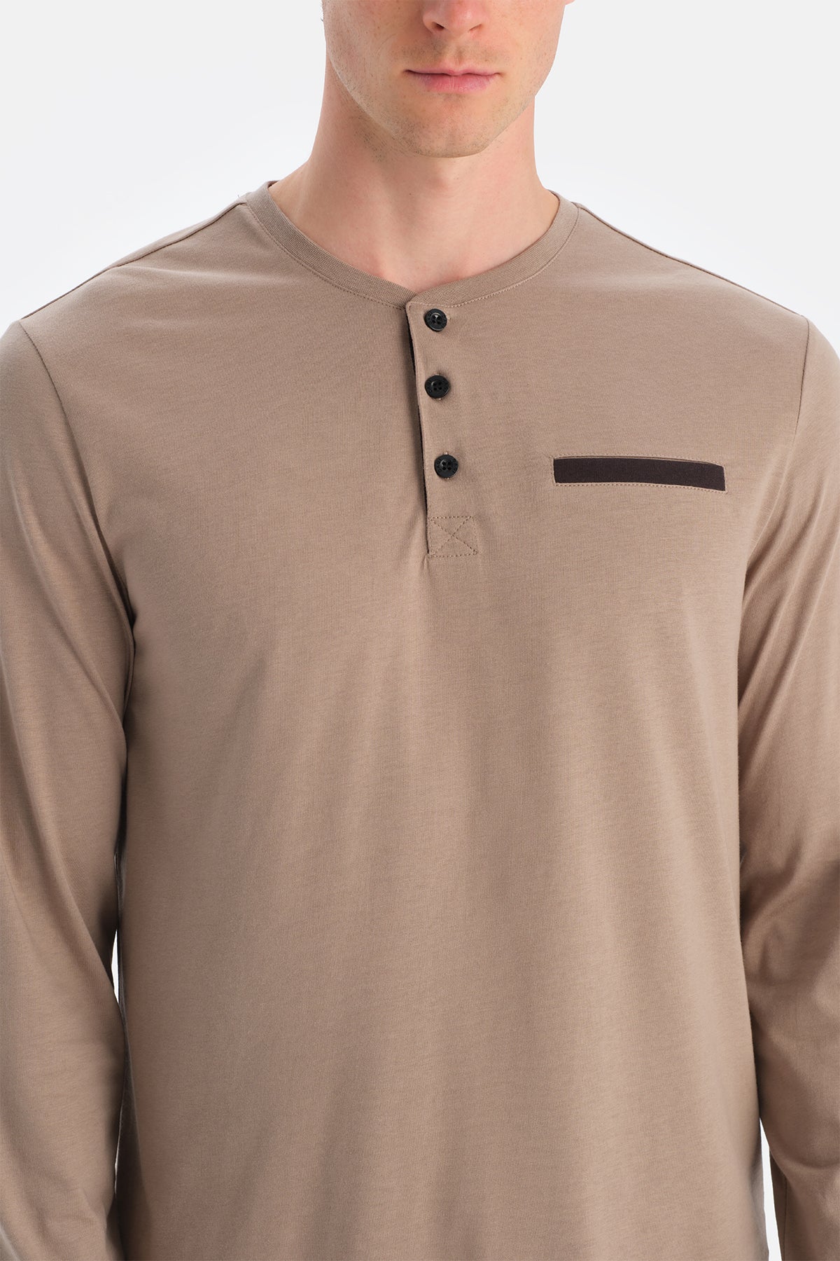 Sütlü Kahve Travel Pamuk Modal Tişört Pantolon Pijama Seti