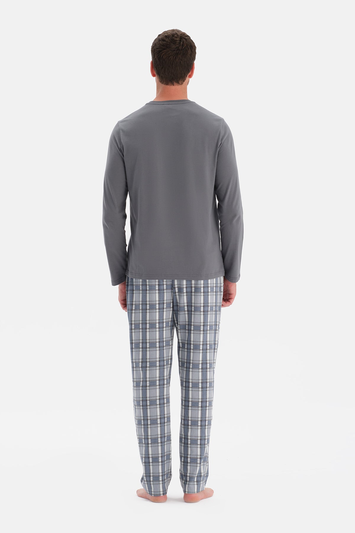 BİSİKLET YAKA UZUN KOLLU PİJAMA TAKIM