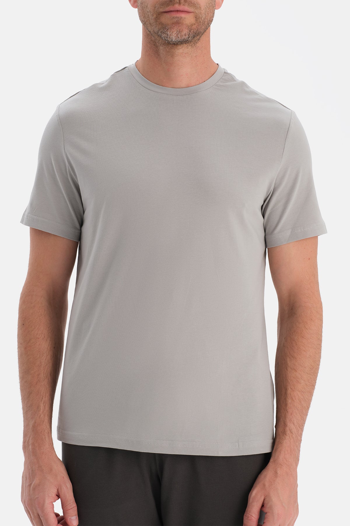 Açık Gri Kısa Kollu Tişört Pantolon Takım