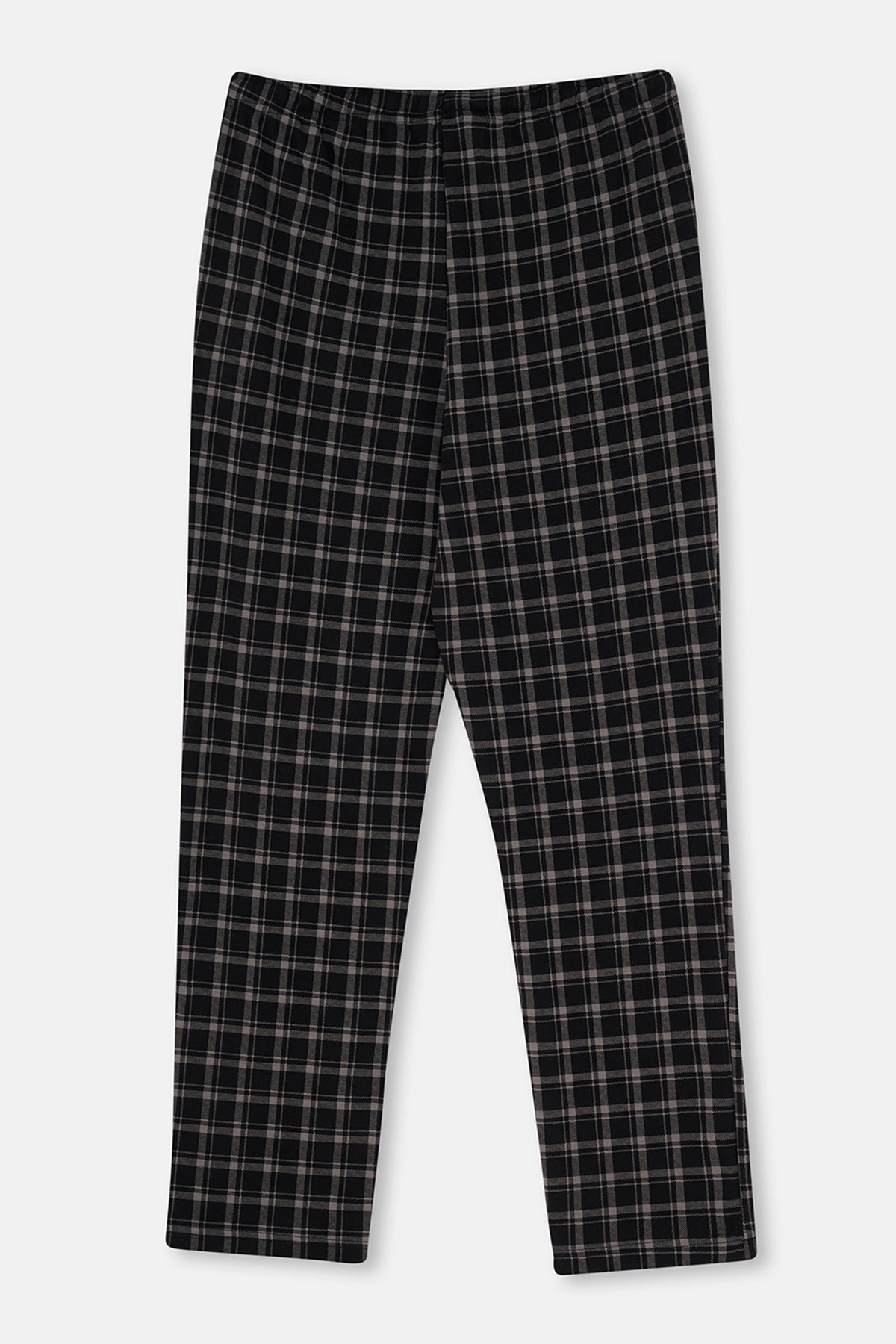 Siyah Desenli Örme Pantolon