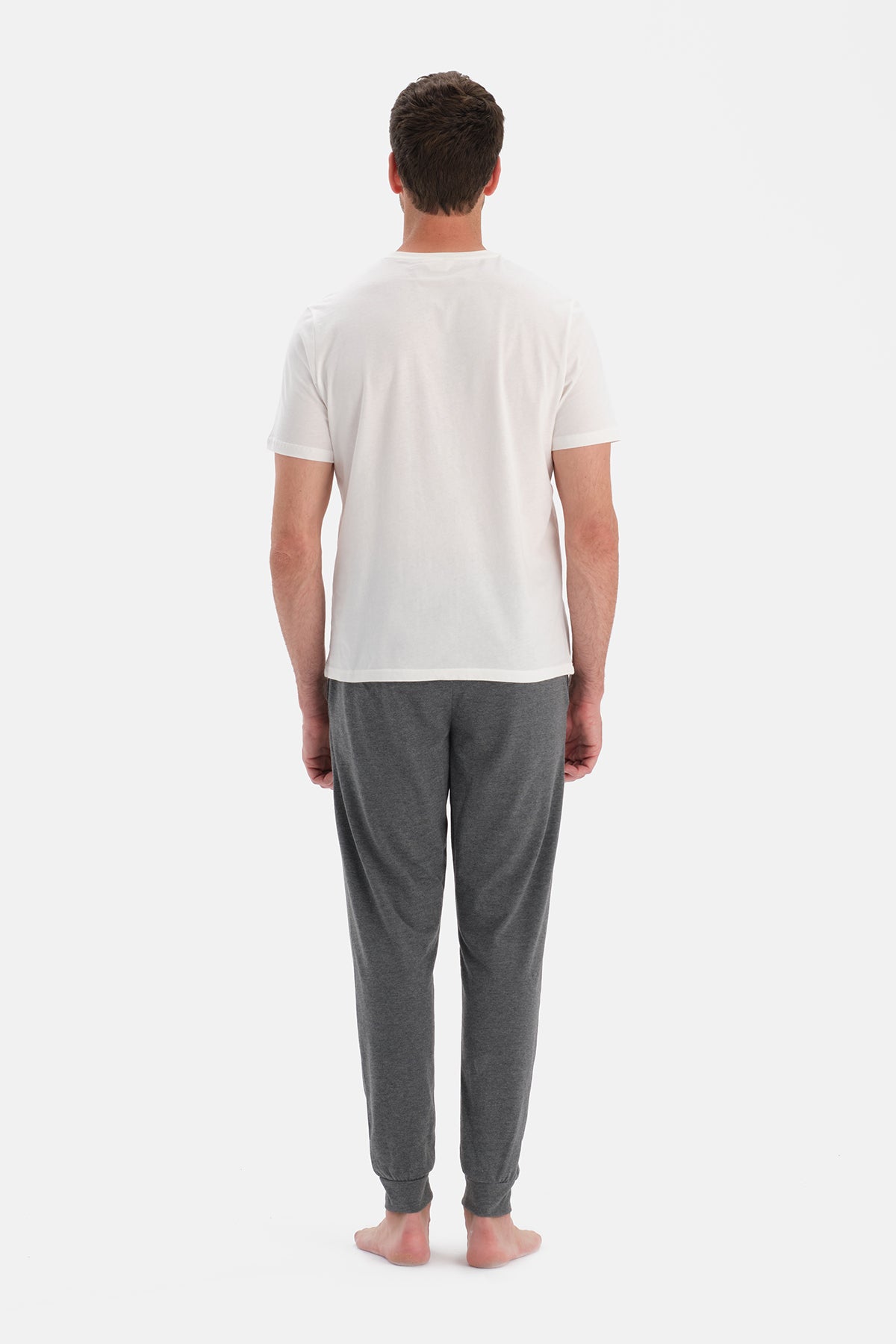 Siyah-Antrasit Melanj Jogger Paça İkili Örme Pantolon