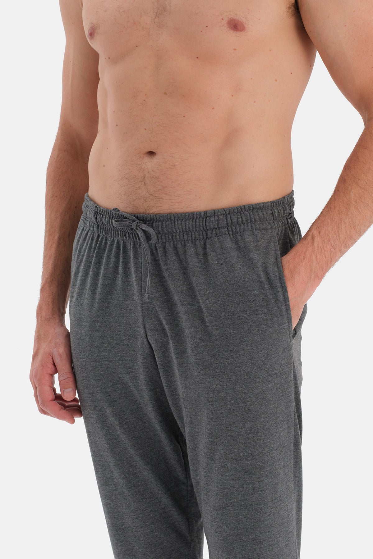 Siyah-Antrasit Melanj Jogger Paça İkili Örme Pantolon