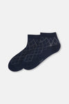 Lacivert Erkek 2'li Baklava Desen Bambu Çorap