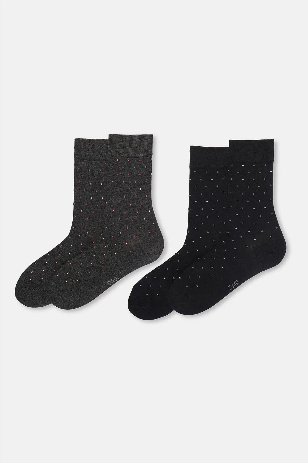 Antrasit-Siyah Erkek 2'li Mini Desen Bambu Çorap
