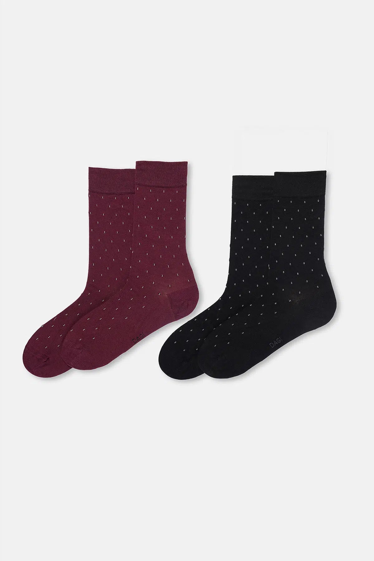 Bordo-Siyah Erkek 2'li Mini Desen Bambu Çorap