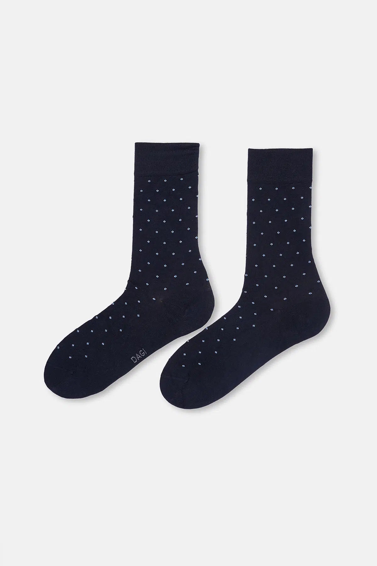 Gri Melanj-Lacivert Erkek 2'li Mini Desen Bambu Çorap