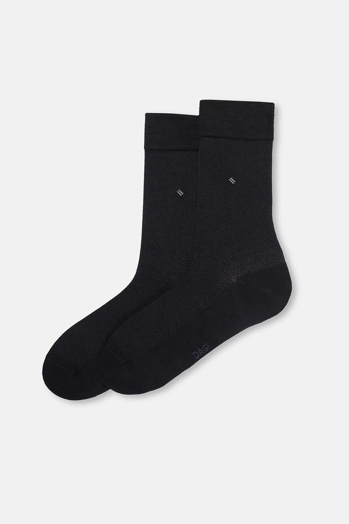 Siyah Erkek 2'li Üçgen Desenli Bambu Çorap