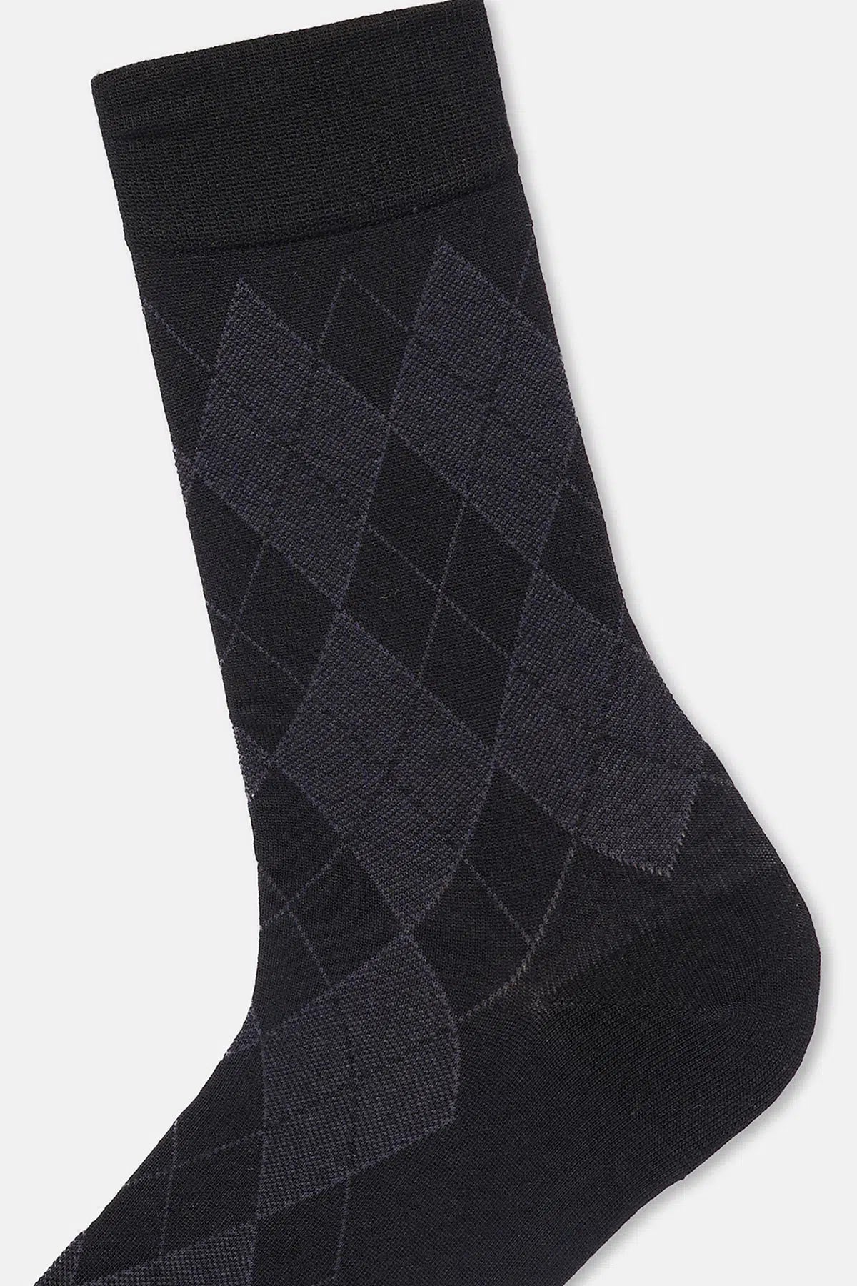 Grimelanj - Siyah Erkek 2'li Baklava Desen Bambu Çorap