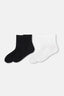 Beyaz-Siyah Erkek 2'li Spor Çorap