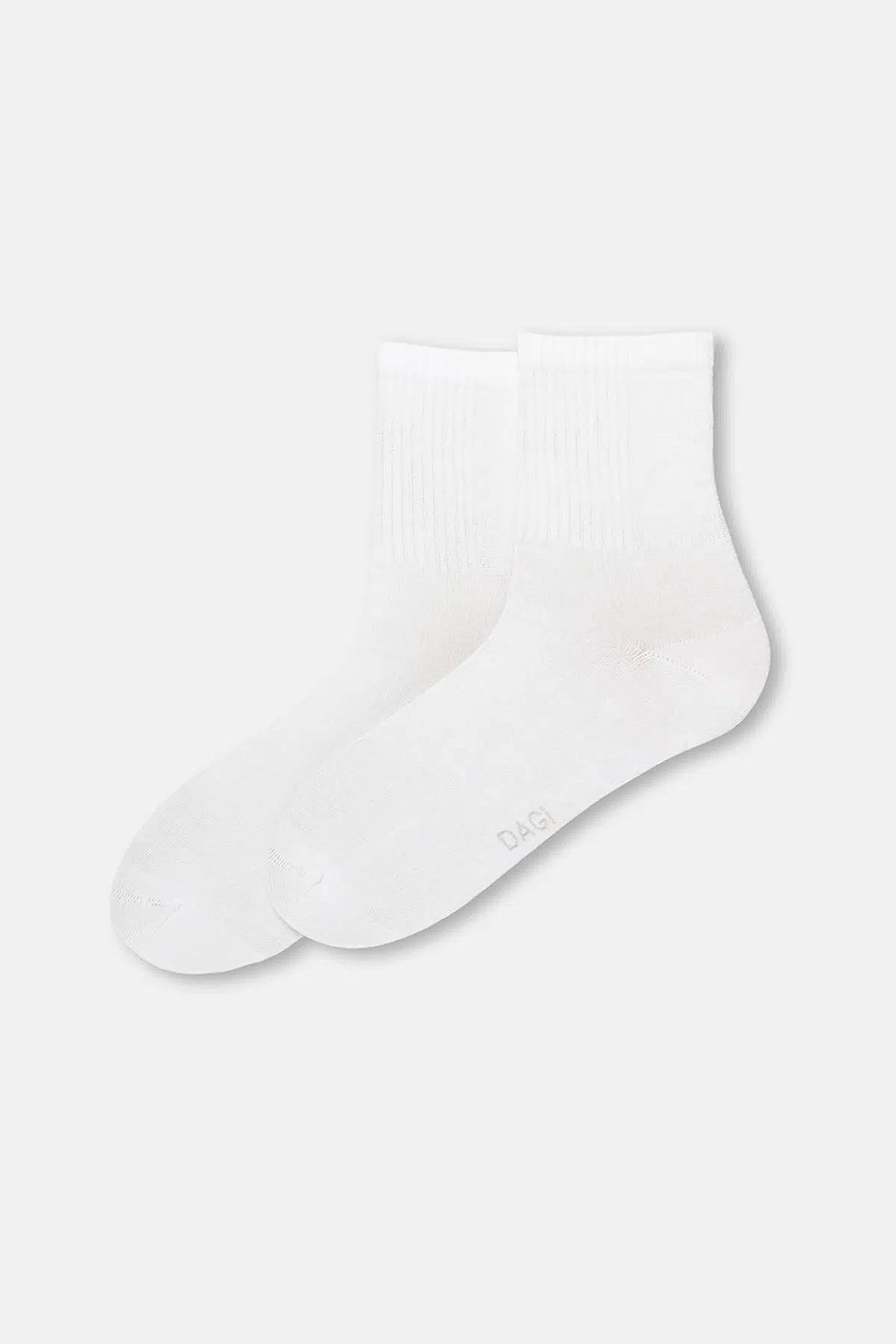 Beyaz-Siyah Erkek 2'li Spor Çorap