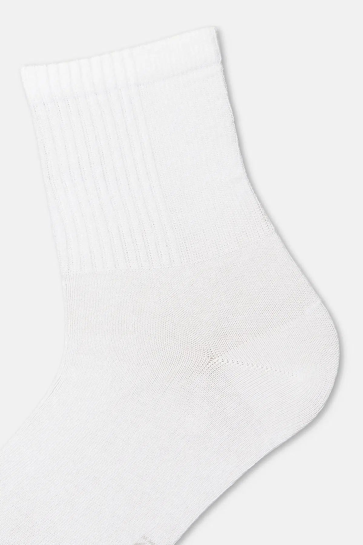 Beyaz-Siyah Erkek 2'li Spor Çorap