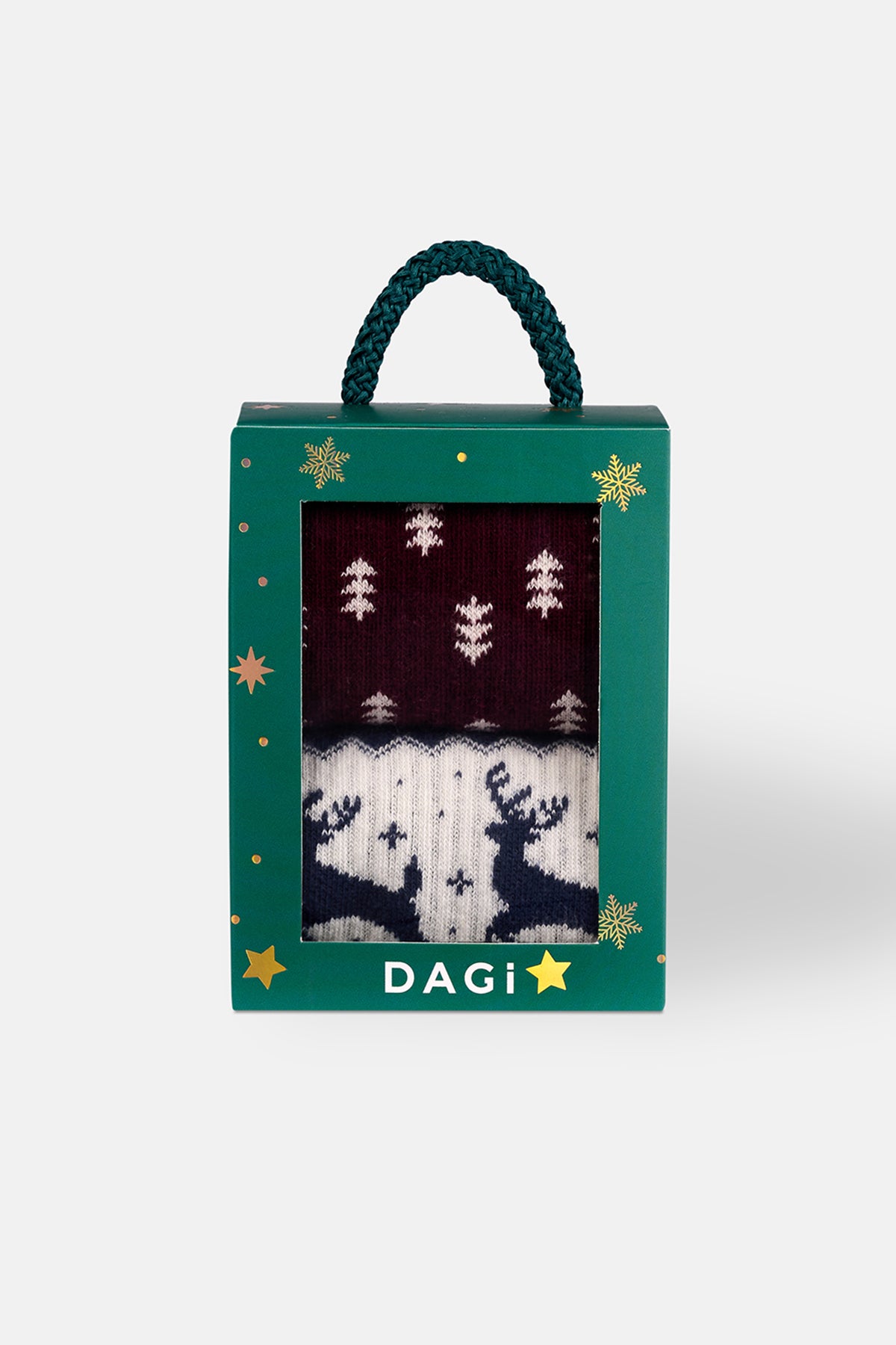 ERKEK 2'Lİ AĞAÇ DESENLİ YILBAŞI ÇORAP