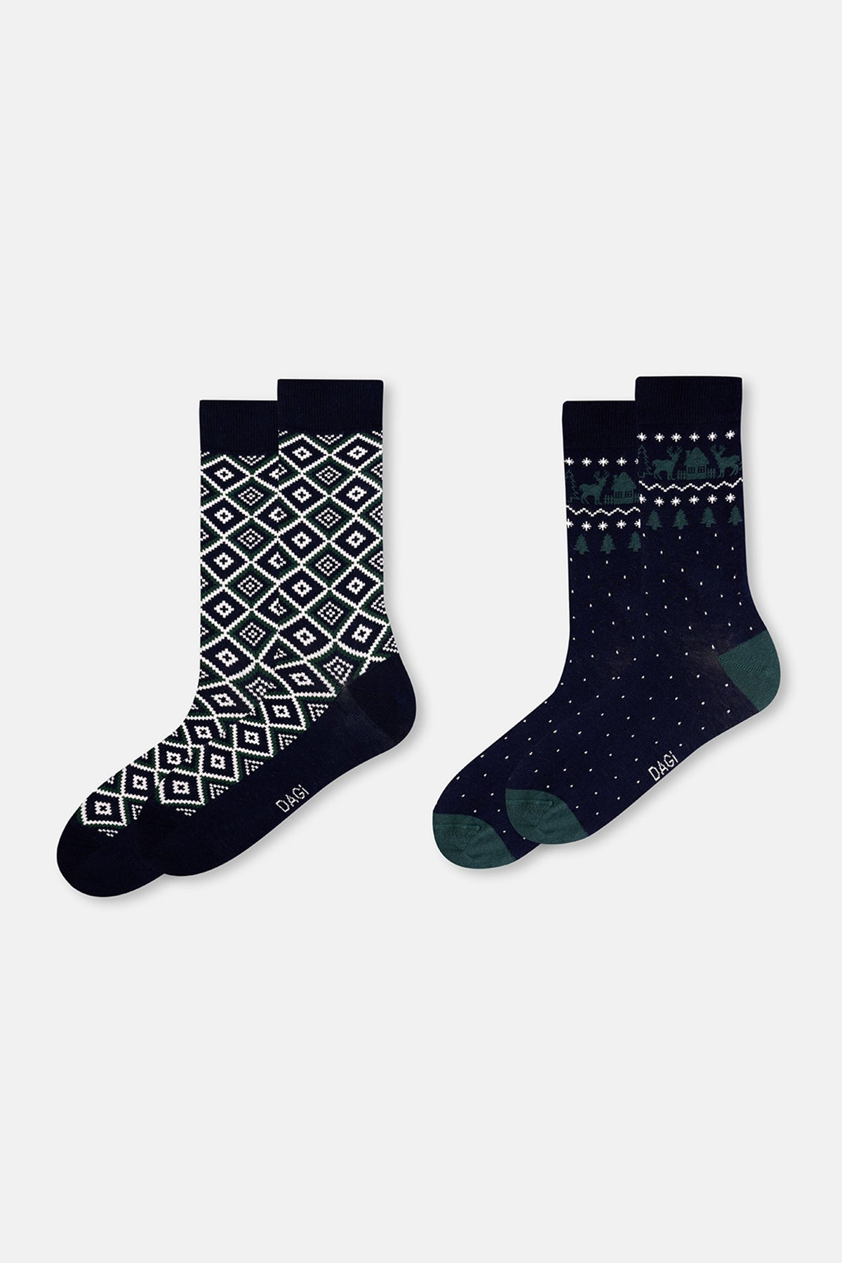 ERKEK 2'Lİ EV DESENLİ YILBAŞI ÇORAP