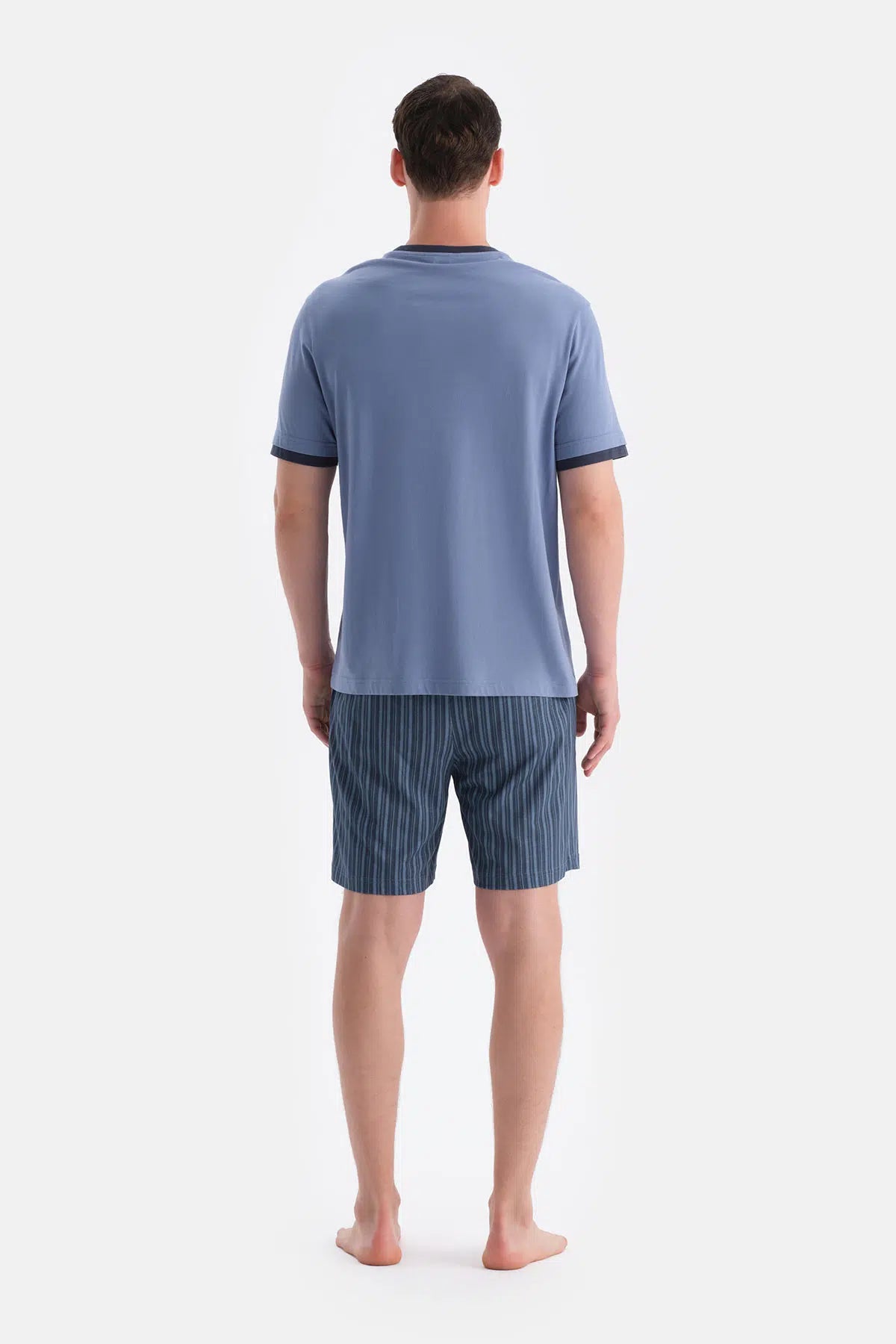 Lacivert Altı Çizgili Tişört Şort Takım
