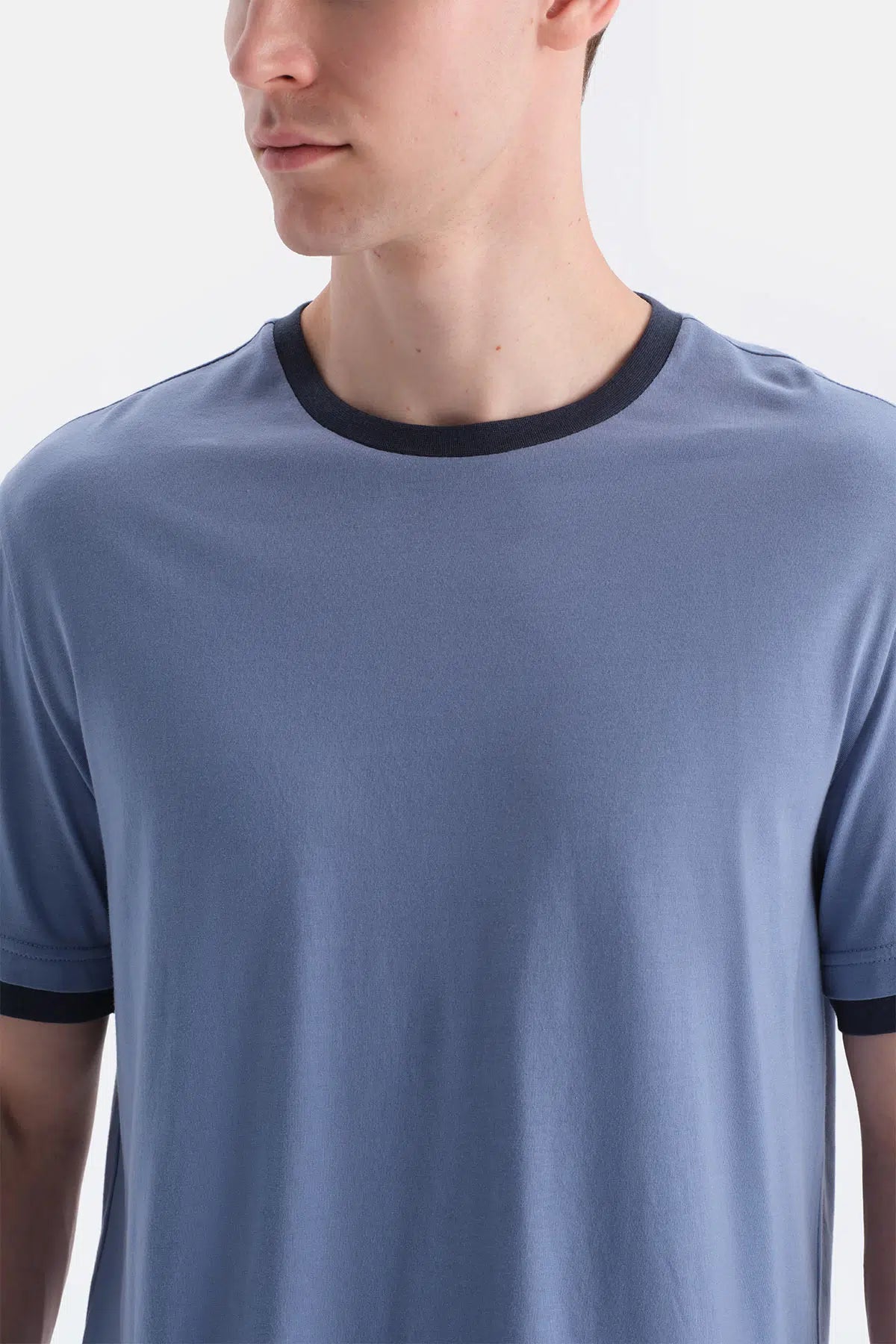 Lacivert Altı Çizgili Tişört Şort Takım