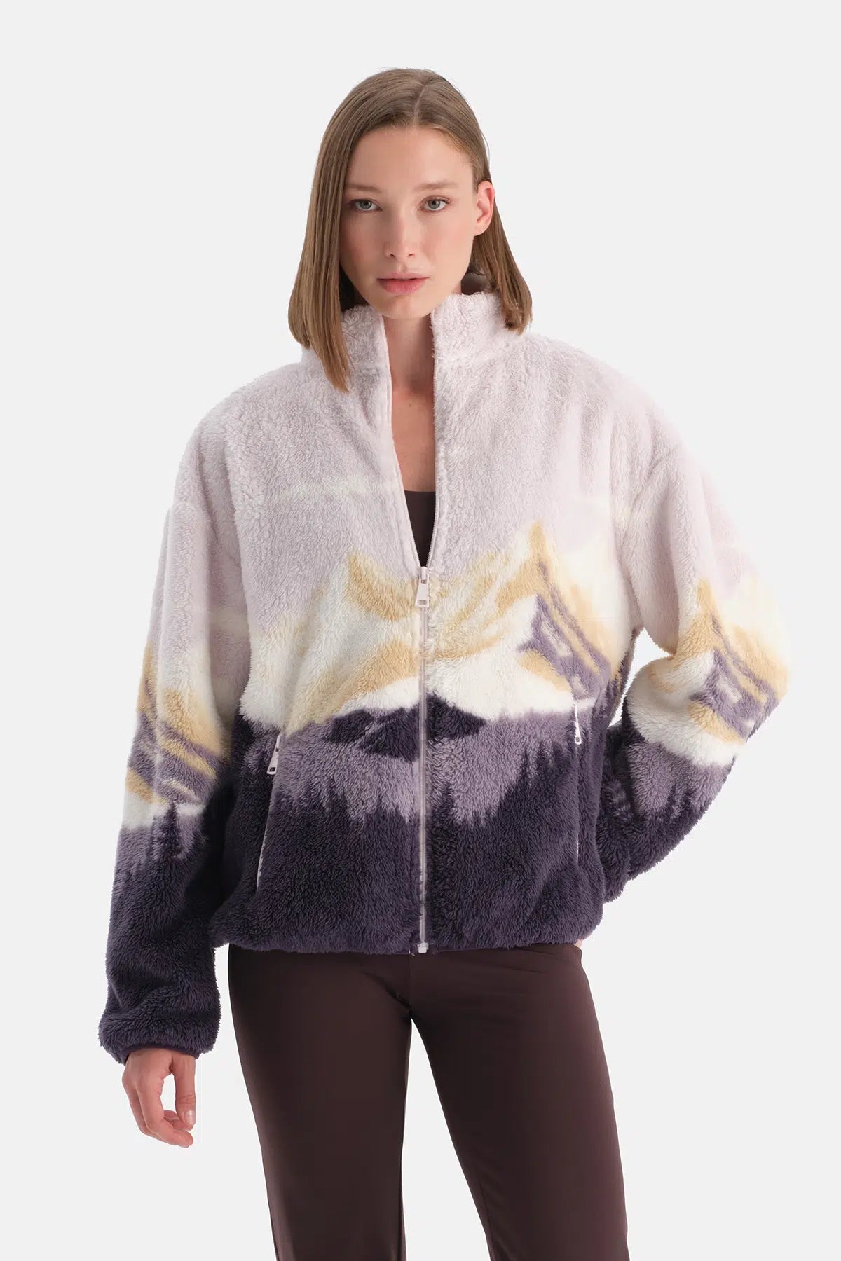 KADIN DAĞ BASKILI POLAR SWEATSHIRT