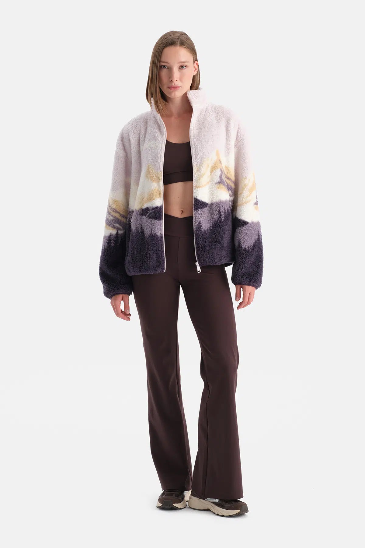 KADIN DAĞ BASKILI POLAR SWEATSHIRT