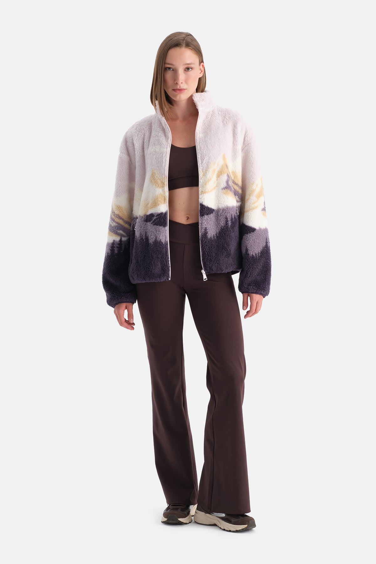 KADIN DAĞ BASKILI POLAR SWEATSHIRT