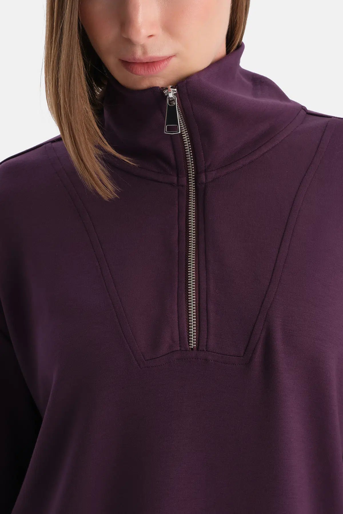 Mürdüm Travel Yarım Fermuarlı Sweathsirt