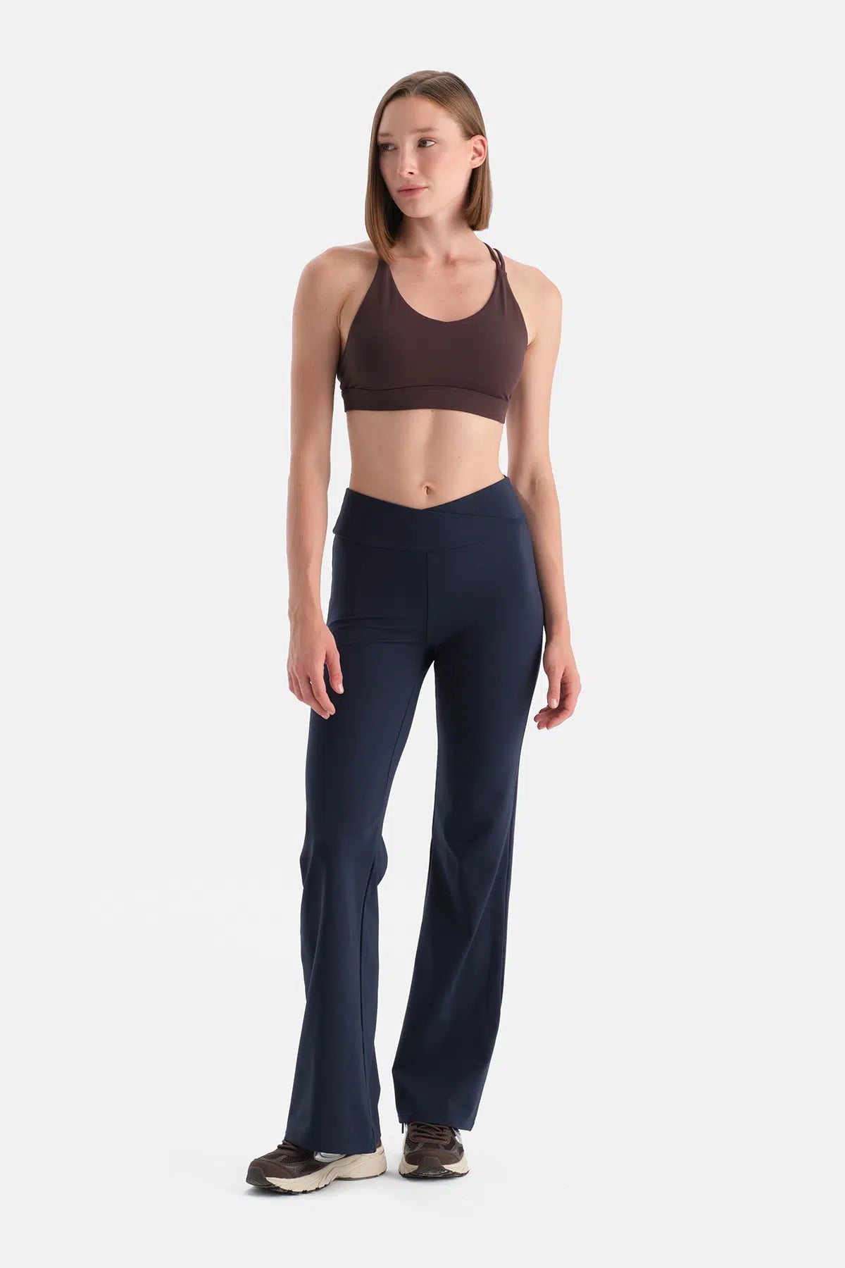 Lacivert Kadın Ispanyol Paça Tayt