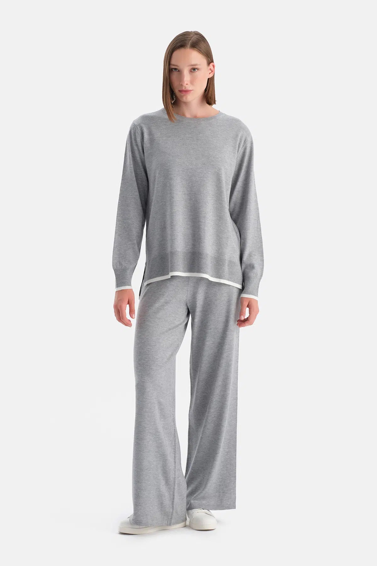 Gri Melanj Travel Biye Detaylı Pantolon