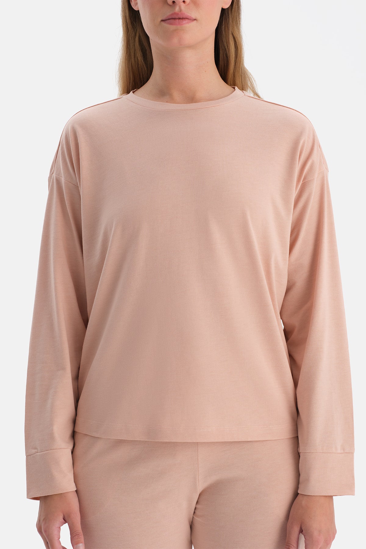 Pudra Uzun Kollu Tişört Pantolon Takım