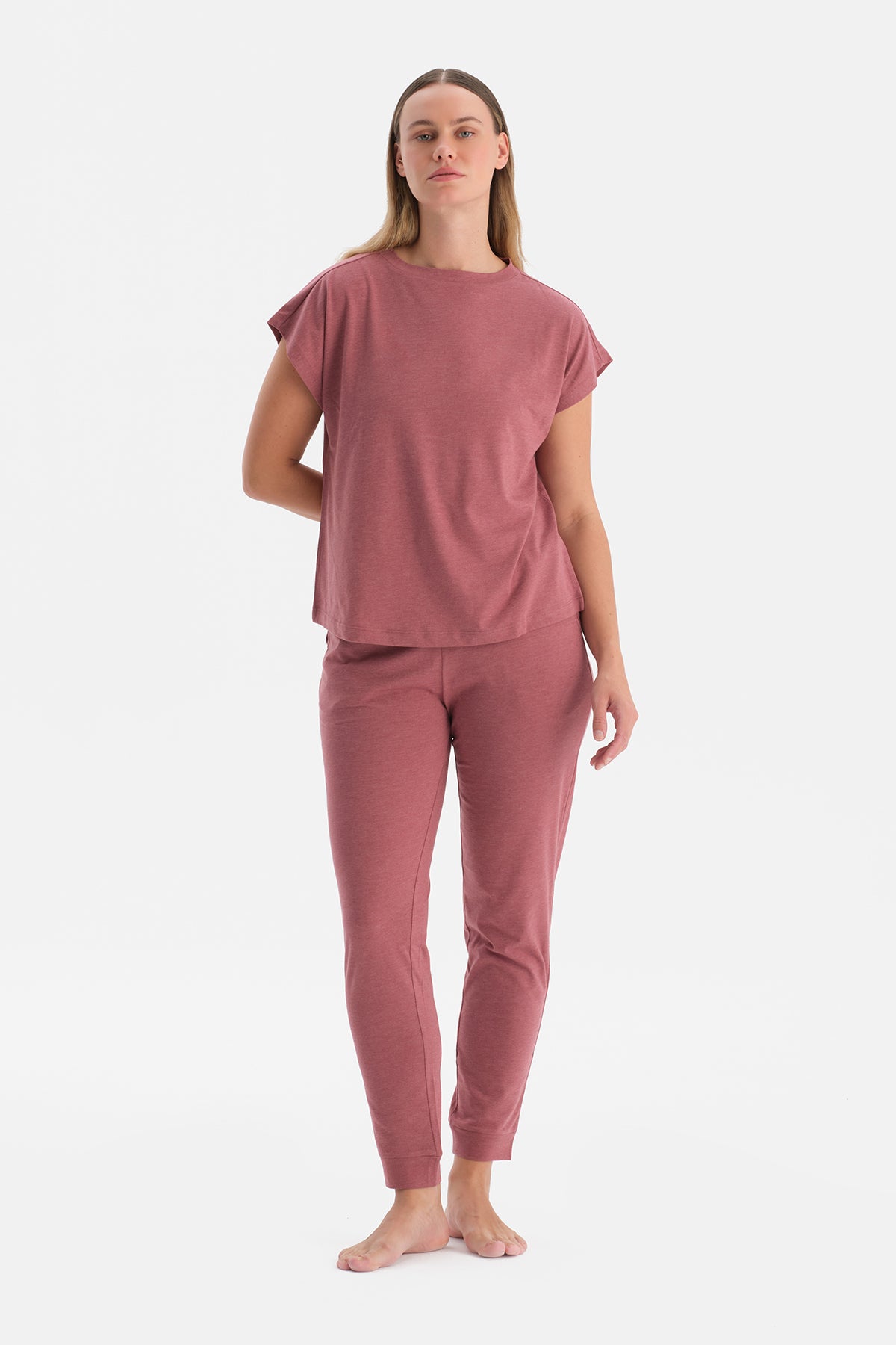 Kiremit Kısa Kollu Tişört Pantolon Takım