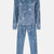 Lacivert Gofre Yıldız Baskılı Tişört Pantalon Pijama Takımı