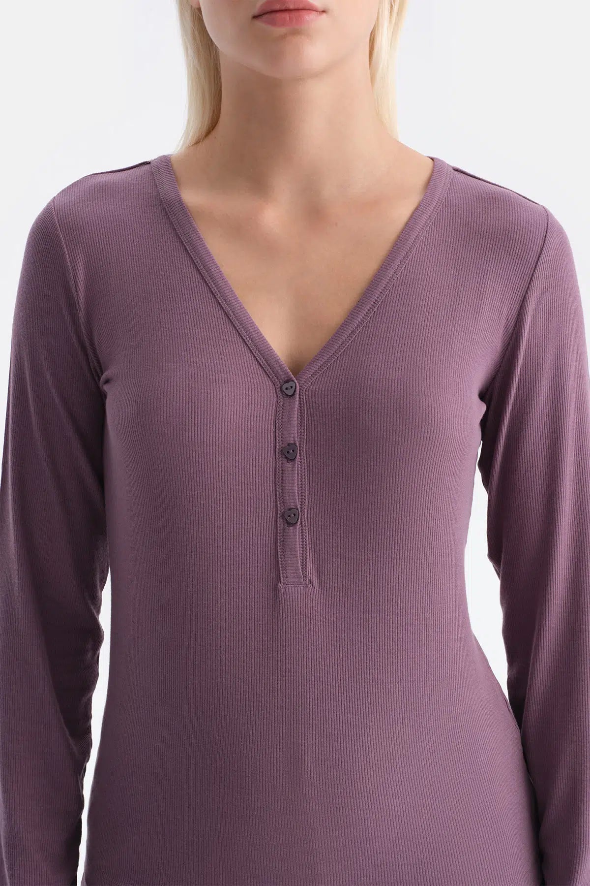 Mürdüm Uzun Kollu Kaşkore Tişört Pantolon Takım