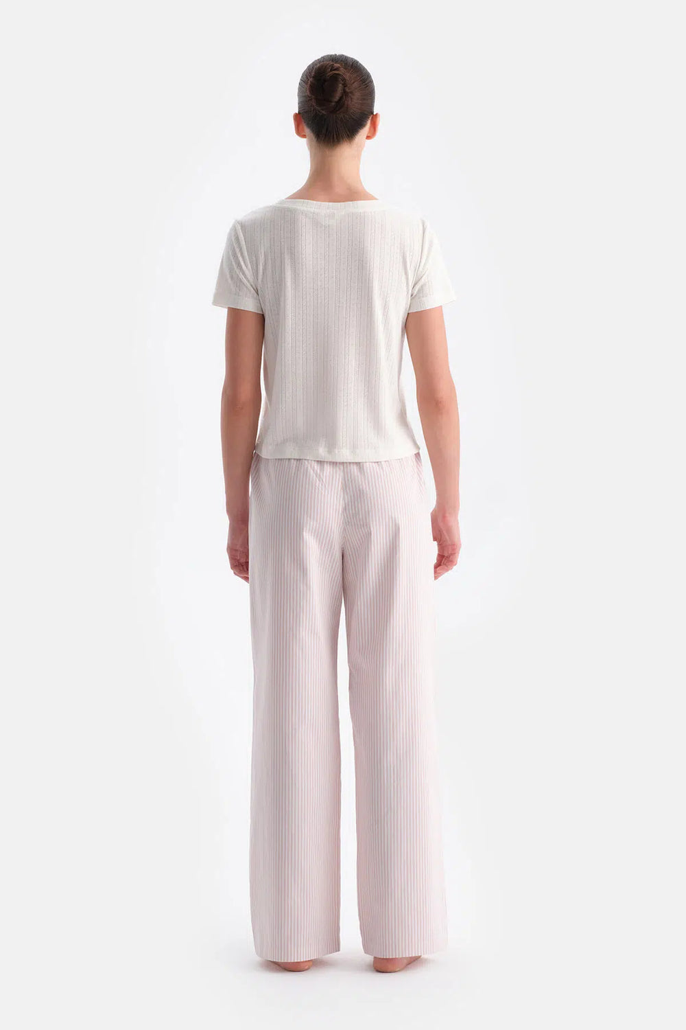 Ekru Pointel Tişört Pantolon Takım
