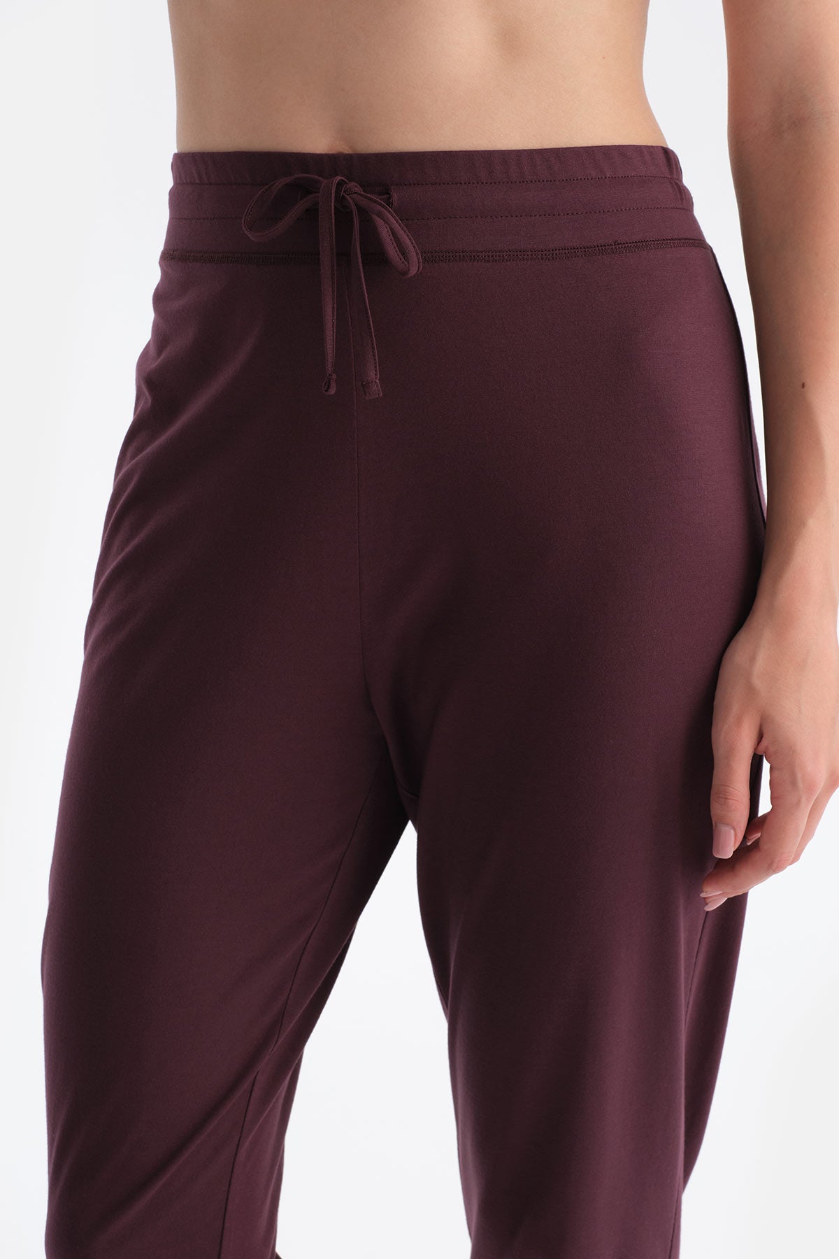 Mürdüm Kayık Yaka Tişört Pantolon Takım