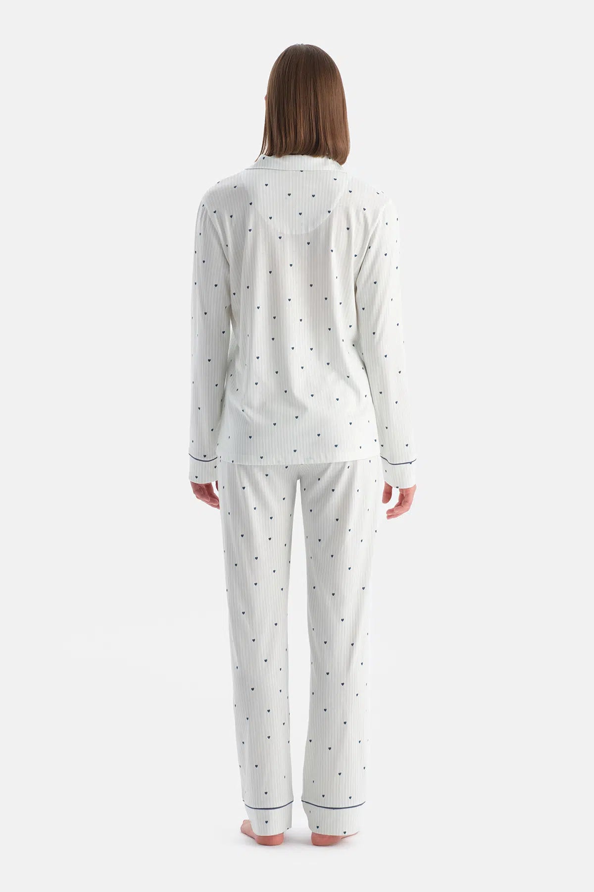 Su Yeşili Kalpli Gömlek Pantolon Takım