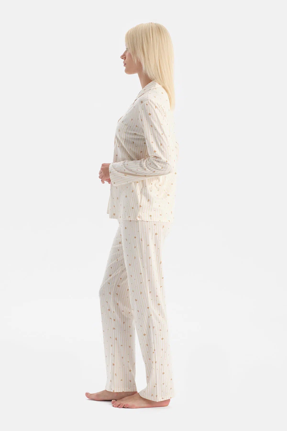 ÇİÇEK DESENLİ GÖMLEK PANTOLON TAKIM