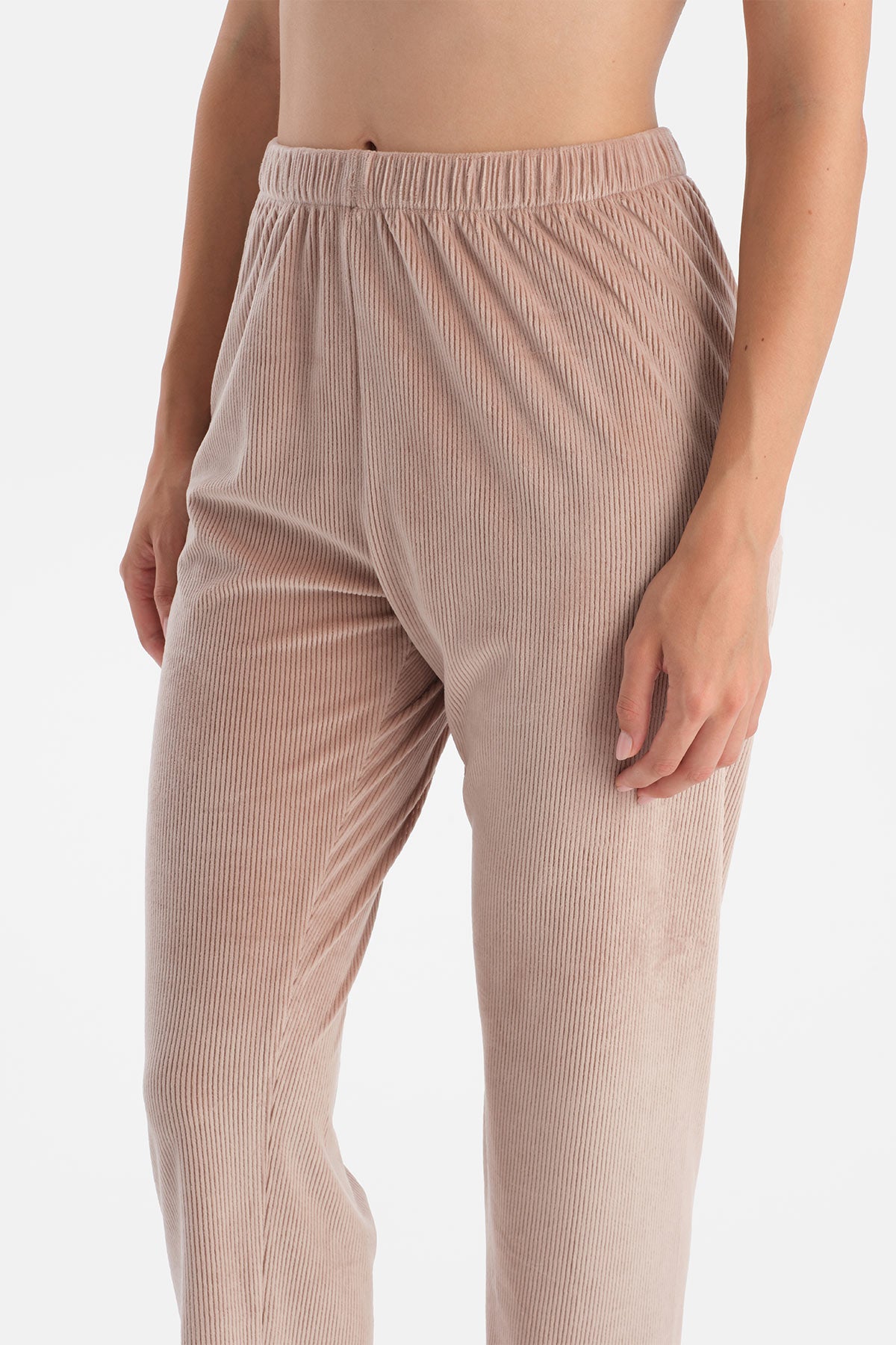 Mürdüm Travel Ribli Kadife Gömlek Pantolon Pijama Seti