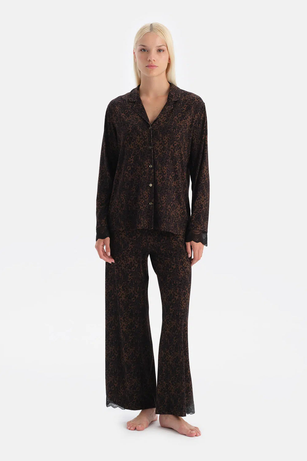 LEOPAR DESENLİ GÖMLEK PANTOLON TAKIM