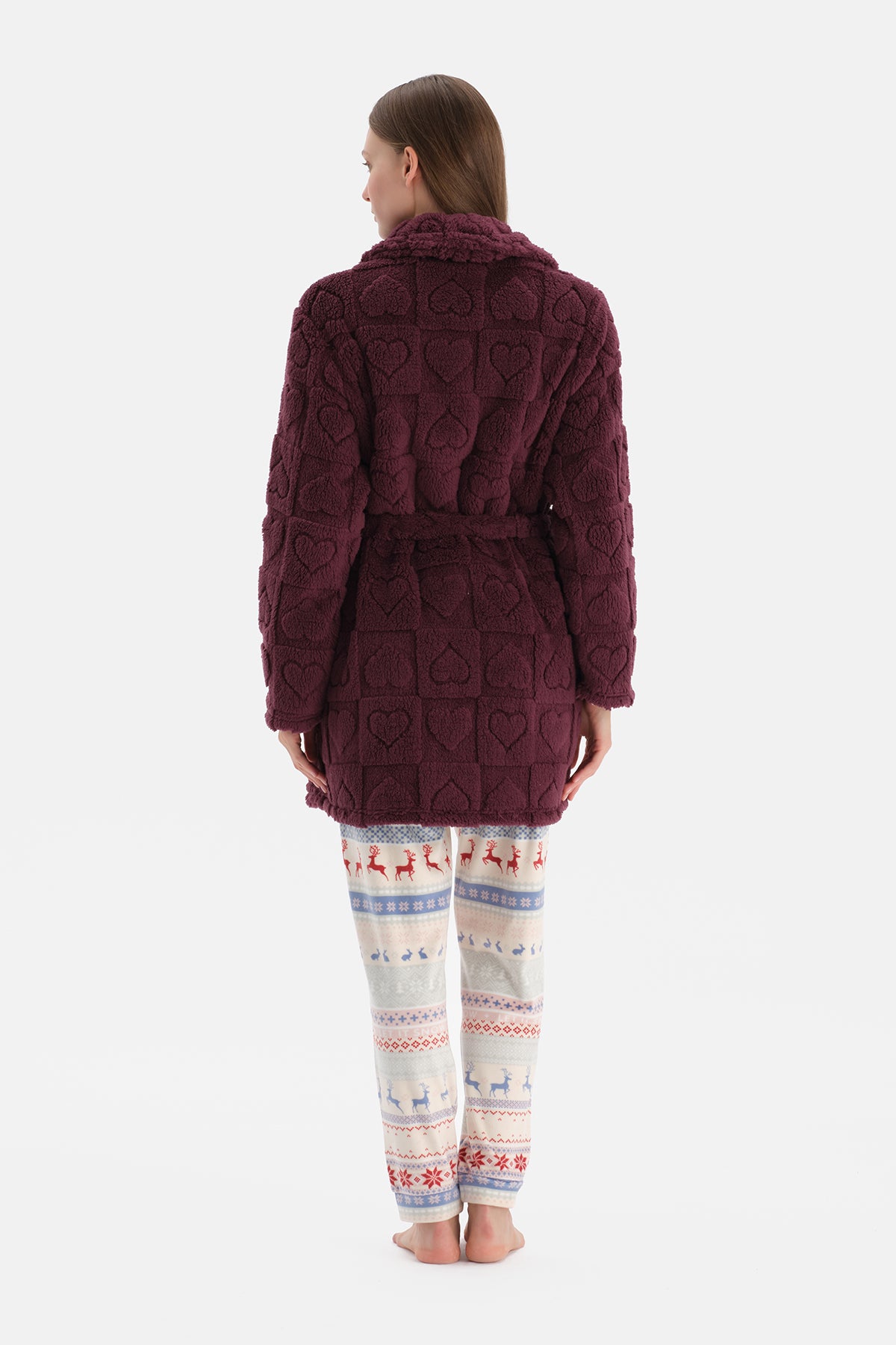 Bordo Kalpli Sabahlık