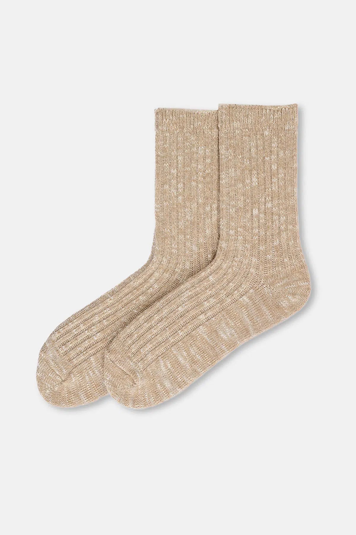 Bej Kadın Pamuklu Kışlık Çorap