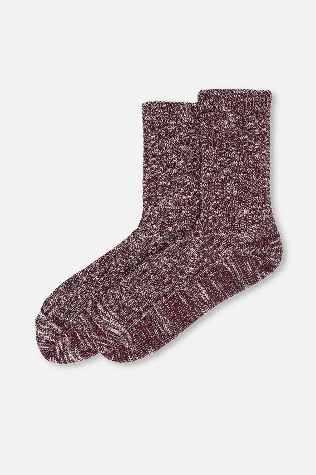 Bordo Kadın Pamuklu Kışlık Çorap