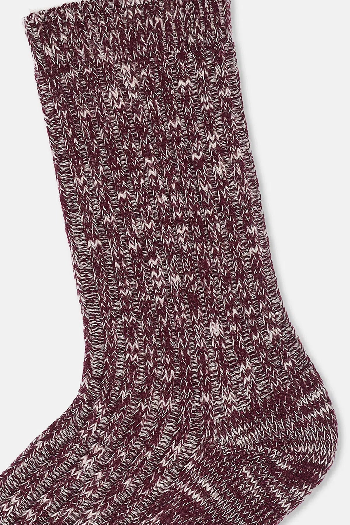 Bordo Kadın Pamuklu Kışlık Çorap