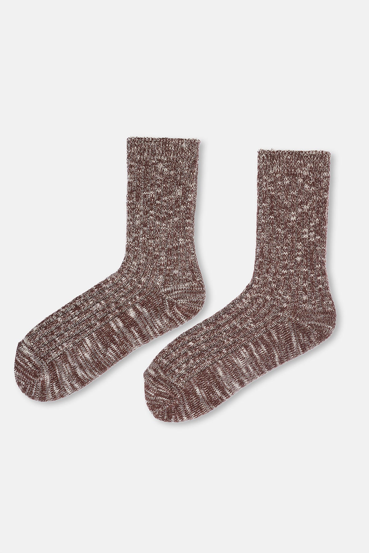 Kahverengi Kadın Pamuklu Kışlık Çorap