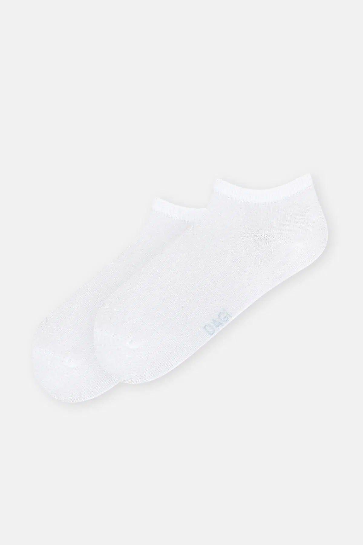 Beyaz-Mavi Kadın 2'li Bambu Basic Patik Çorap