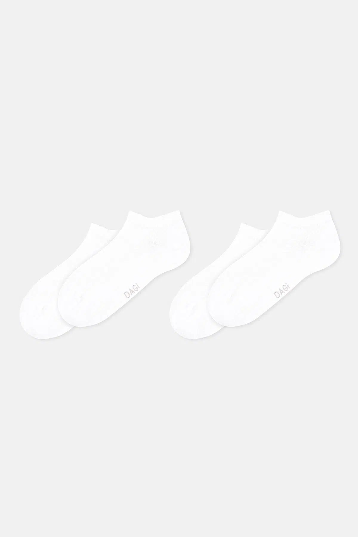 Beyaz Kadın 2'li Petek Desenli Patik Çorap