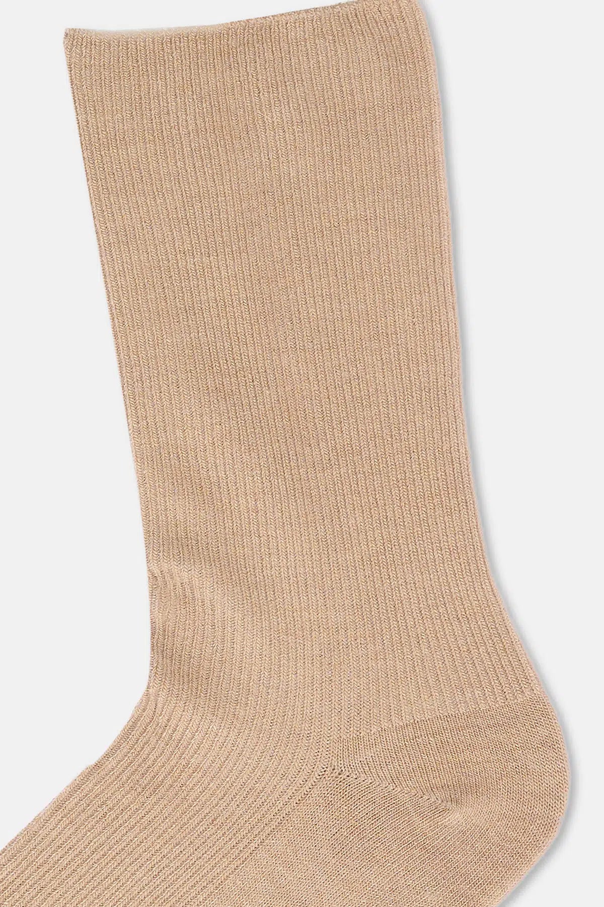 Bej Kadın Kaşmir Karışımlı Rıb Çorap