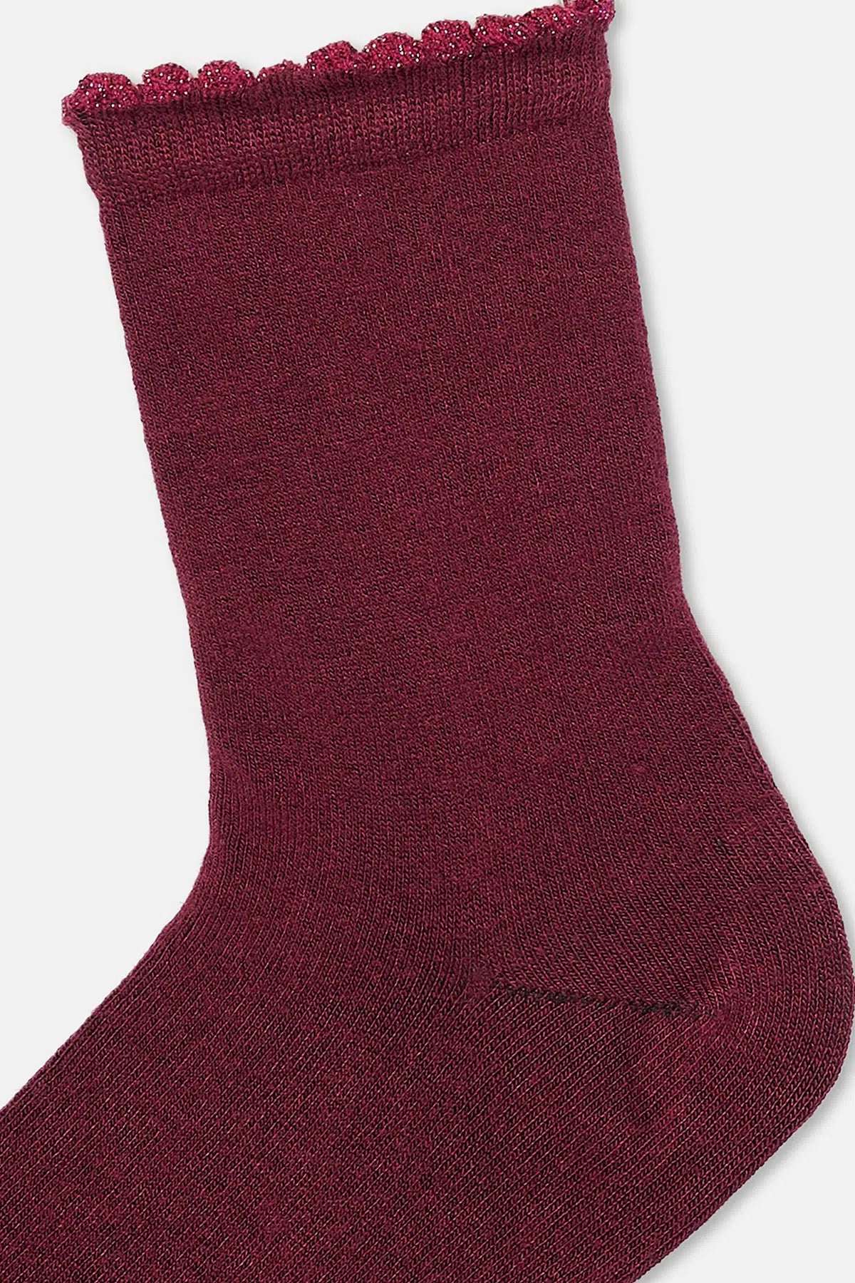 Bordo Kadın Sim Lastikli Bambu Çorap