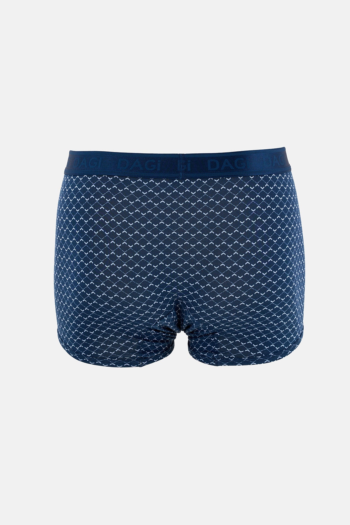 Açık Mavi-Mavi 3'lü Desenli Micro Modal Boxer
