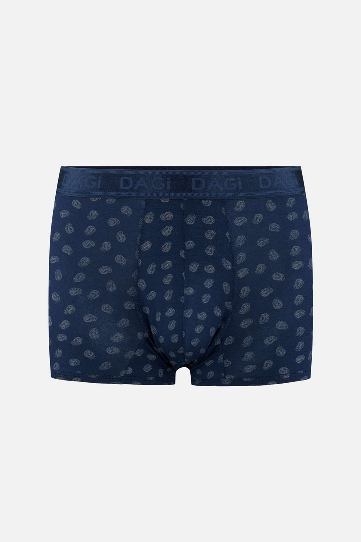 Lacivert-Mavi 3'lü Desenli Micro Modal Boxer